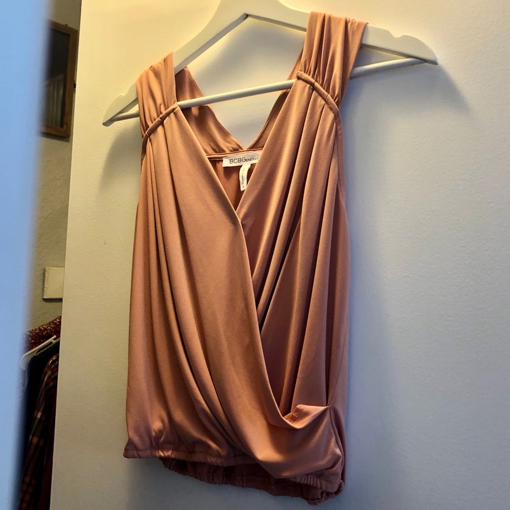 Pleated Surplice Top in Rose Dawn